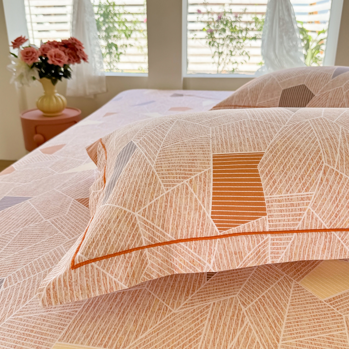 91家纺网 家纺一手货源 找家纺 壹贝家纺 2025新款A类100%全棉纯棉磨毛枕套单枕套枕套单件 记忆碎片-咖