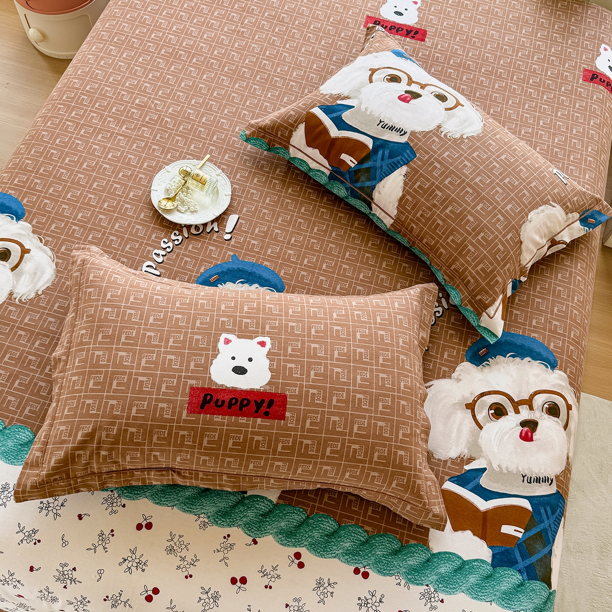 91家纺网 家纺一手货源 找家纺 壹贝家纺 2025新款A类100%全棉纯棉磨毛枕套单枕套枕套单件 凯宝-咖