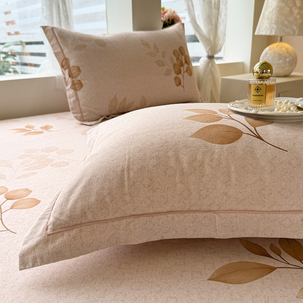 91家纺网 家纺一手货源 找家纺 壹贝家纺 2025新款A类100%全棉纯棉磨毛枕套单枕套枕套单件 叶白