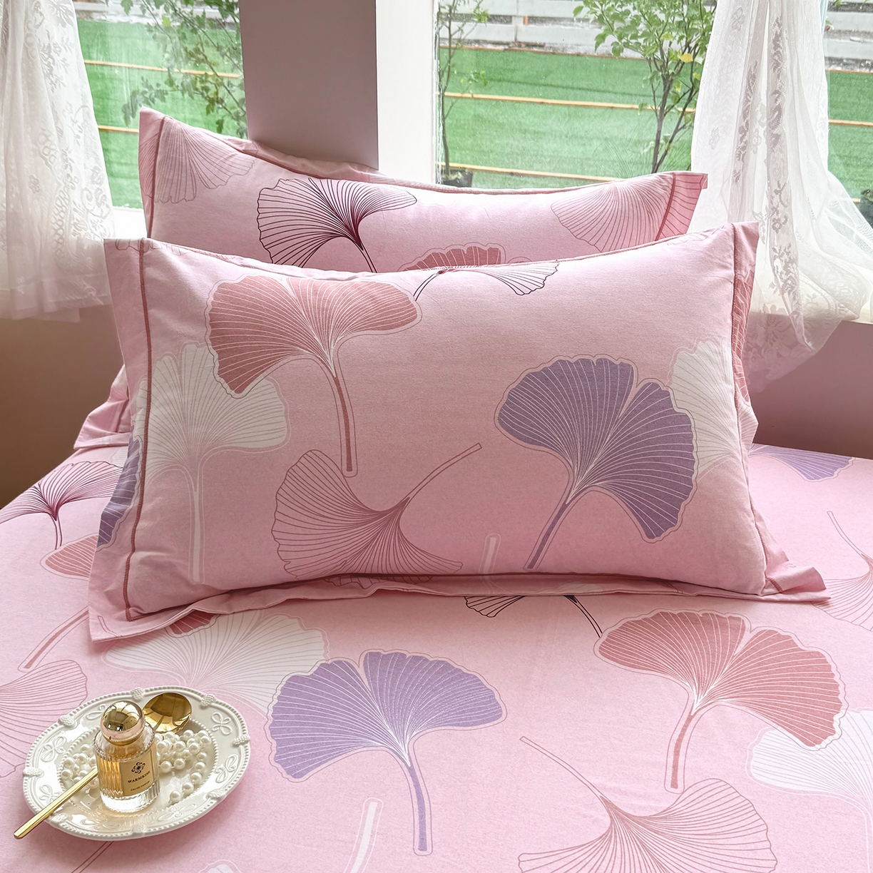 壹贝家纺 2025新款A类100%全棉纯棉磨毛枕套单枕套枕套单件 一叶知秋