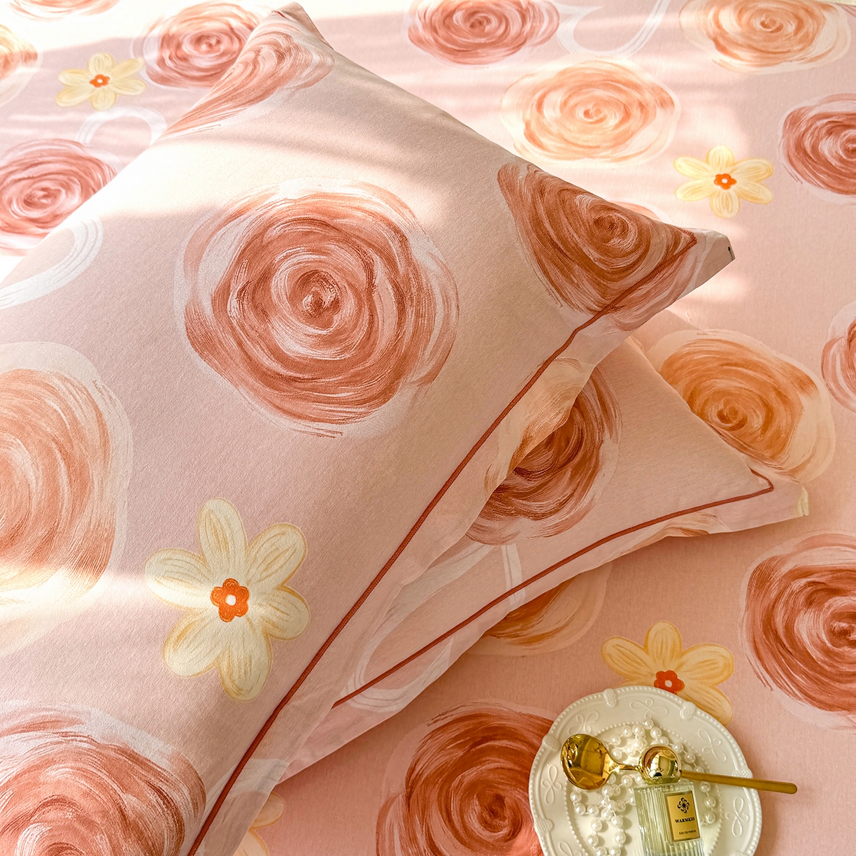 91家纺网 家纺一手货源 找家纺 壹贝家纺 2025新款A类100%全棉纯棉磨毛枕套单枕套枕套单件 浪漫的事