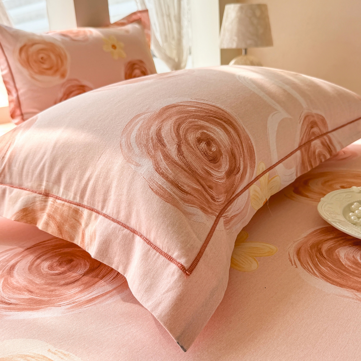 91家纺网 家纺一手货源 找家纺 壹贝家纺 2025新款A类100%全棉纯棉磨毛枕套单枕套枕套单件 浪漫的事