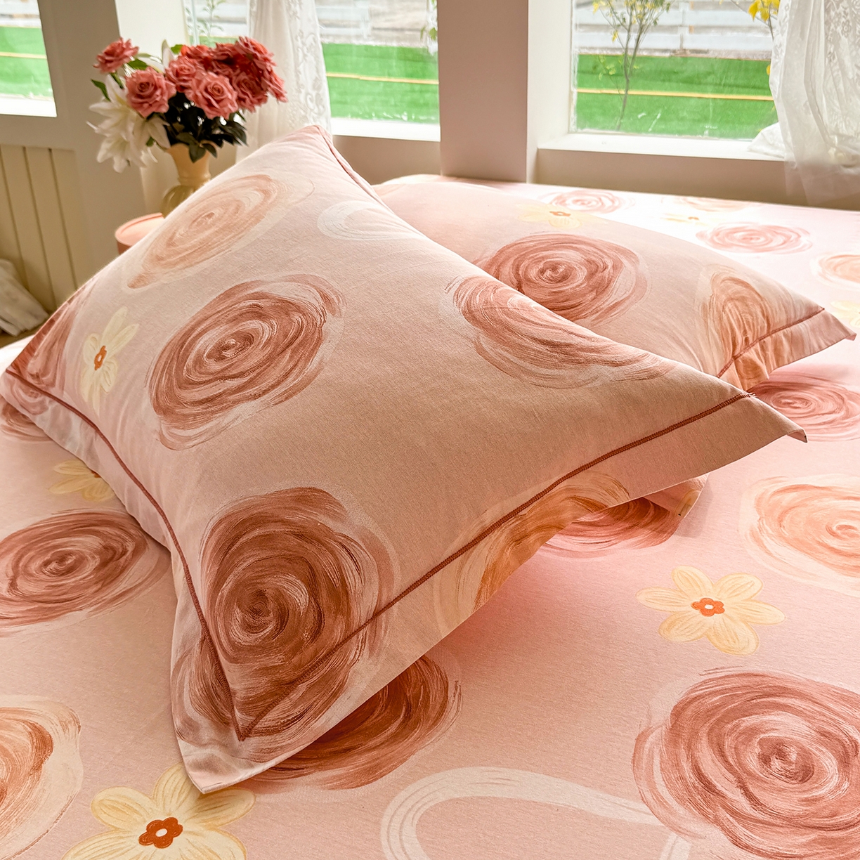 91家纺网 家纺一手货源 找家纺 壹贝家纺 2025新款A类100%全棉纯棉磨毛枕套单枕套枕套单件 浪漫的事