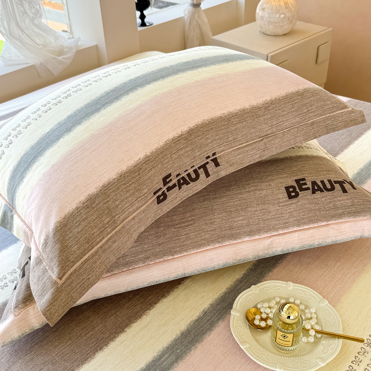 91家纺网 家纺一手货源 找家纺 壹贝家纺 2025新款A类100%全棉纯棉磨毛枕套单枕套枕套单件 信条主义-咖