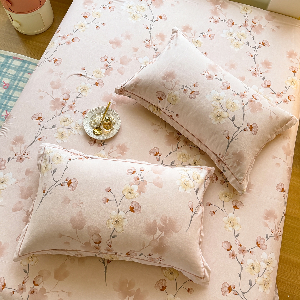 91家纺网 家纺一手货源 找家纺 壹贝家纺 2025新款A类100%全棉纯棉磨毛枕套单枕套枕套单件 十里桃花