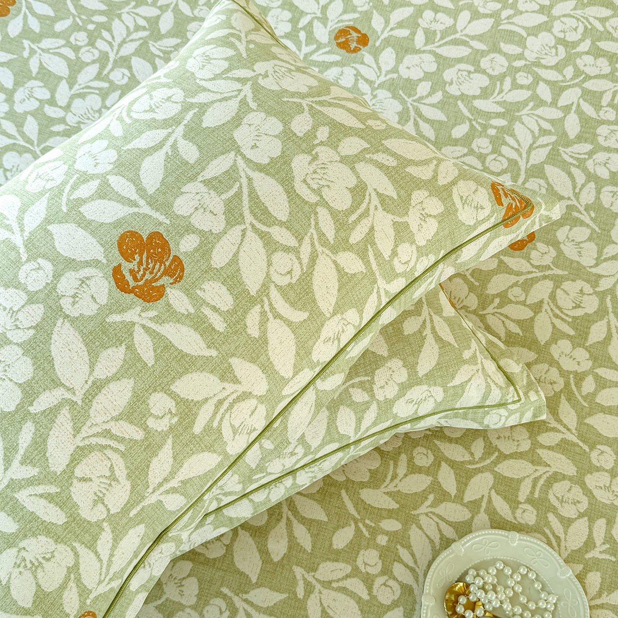 91家纺网 家纺一手货源 找家纺 壹贝家纺 2025新款A类100%全棉纯棉磨毛枕套单枕套枕套单件 芷绿