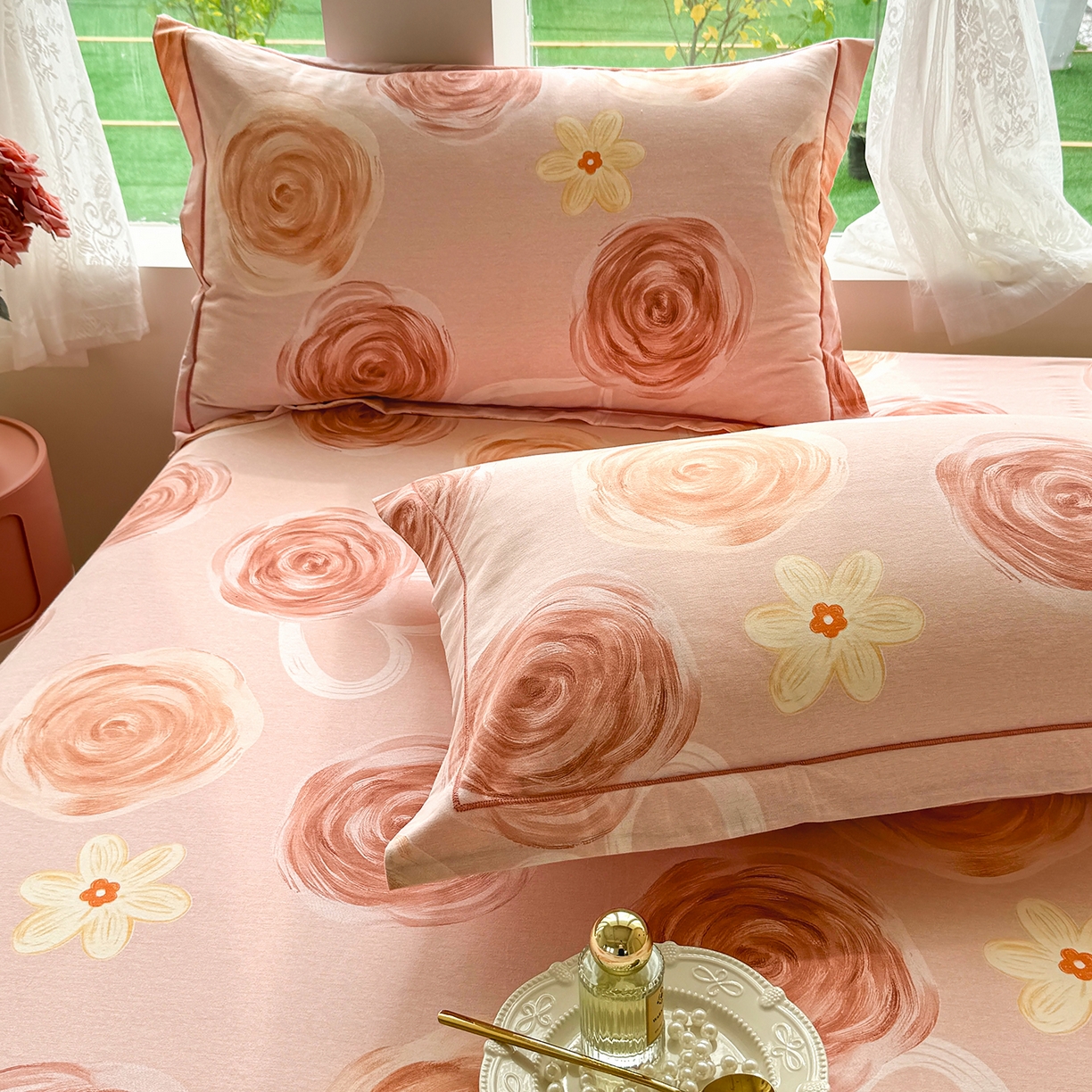 91家纺网 家纺一手货源 找家纺 壹贝家纺 2025新款A类100%全棉纯棉磨毛枕套单枕套枕套单件 浪漫的事