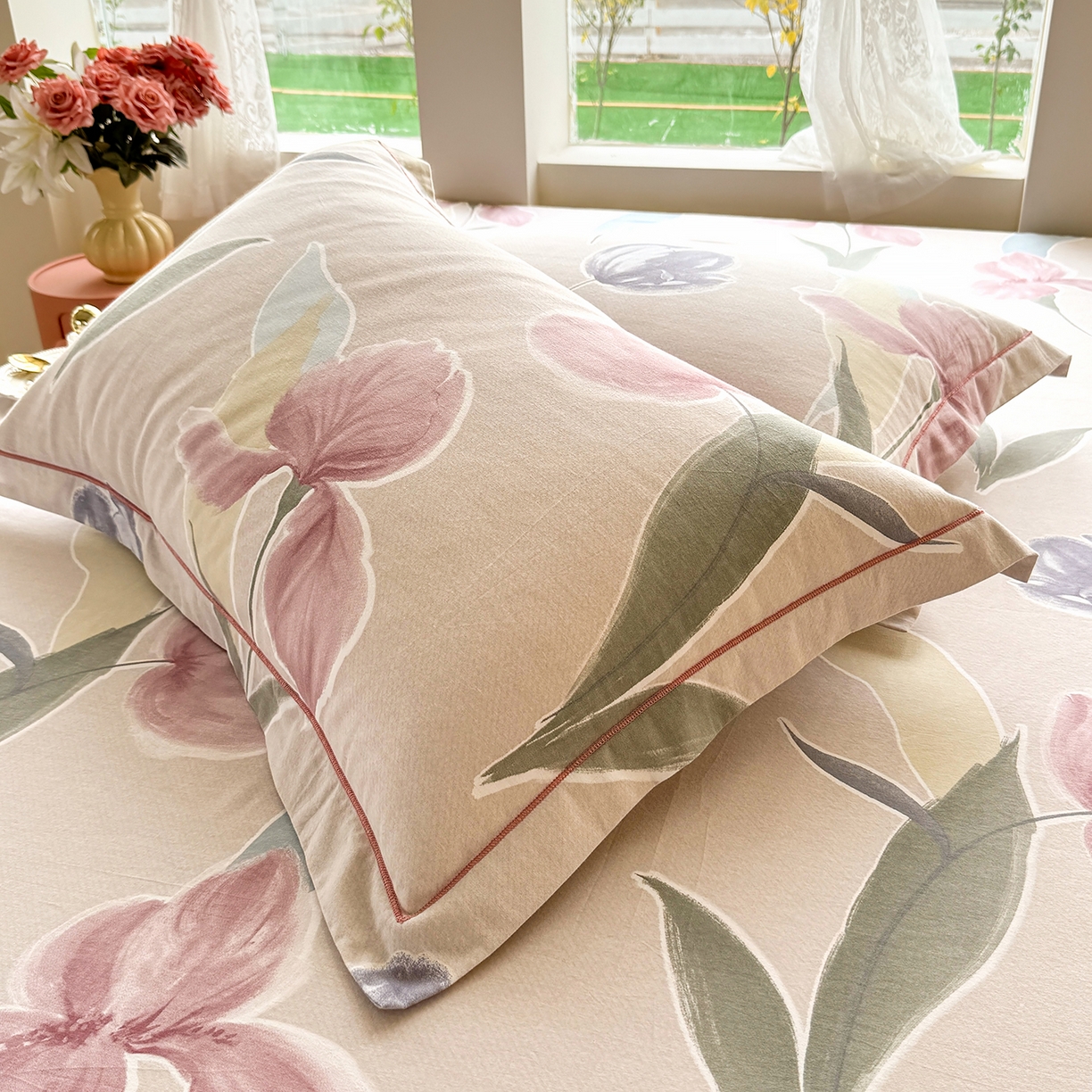 91家纺网 家纺一手货源 找家纺 壹贝家纺 2025新款A类100%全棉纯棉磨毛枕套单枕套枕套单件 奈美