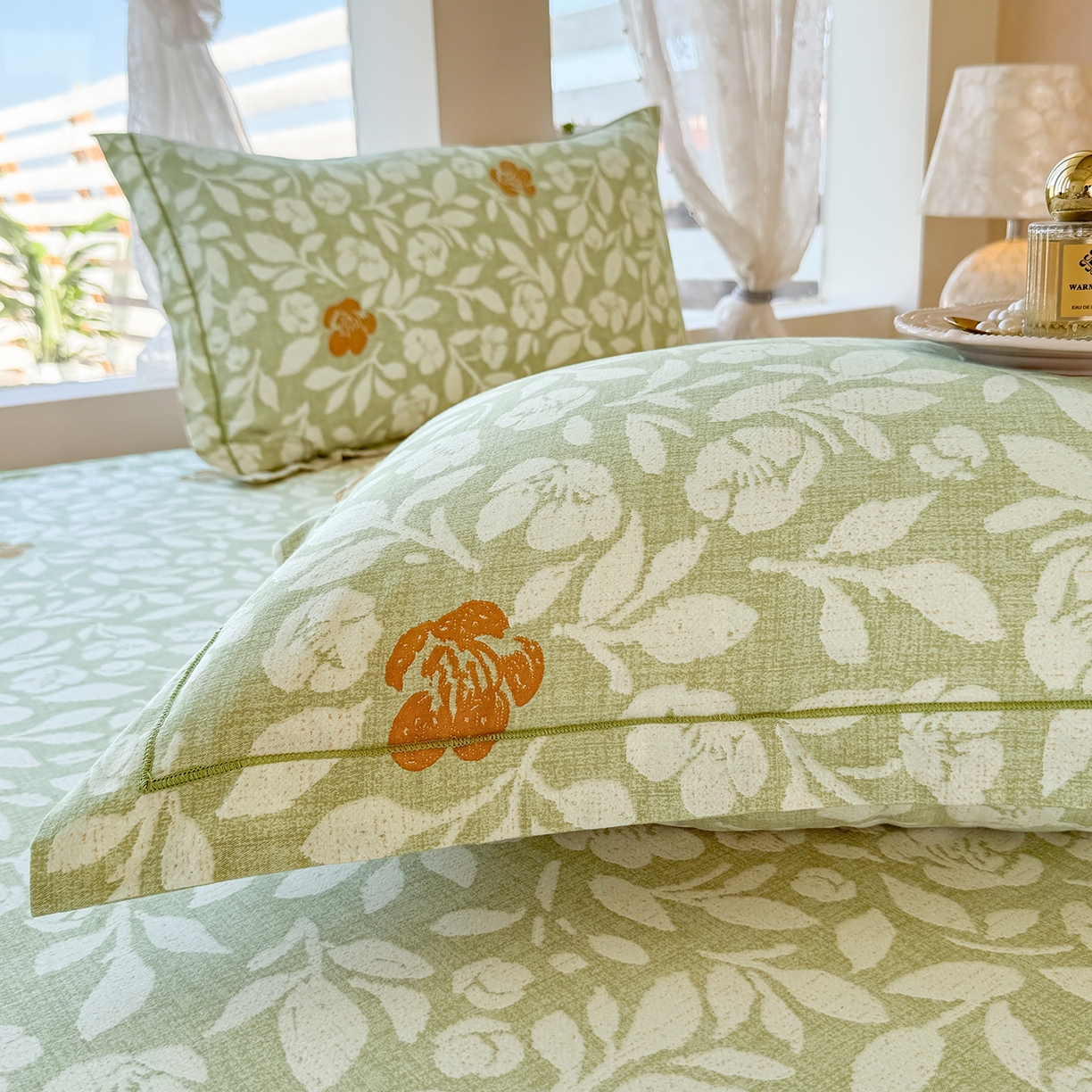 91家纺网 家纺一手货源 找家纺 壹贝家纺 2025新款A类100%全棉纯棉磨毛枕套单枕套枕套单件 芷绿