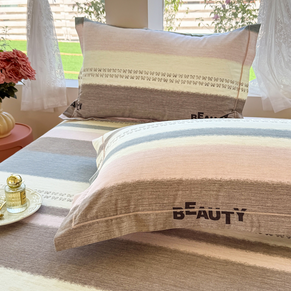 91家纺网 家纺一手货源 找家纺 壹贝家纺 2025新款A类100%全棉纯棉磨毛枕套单枕套枕套单件 信条主义-咖