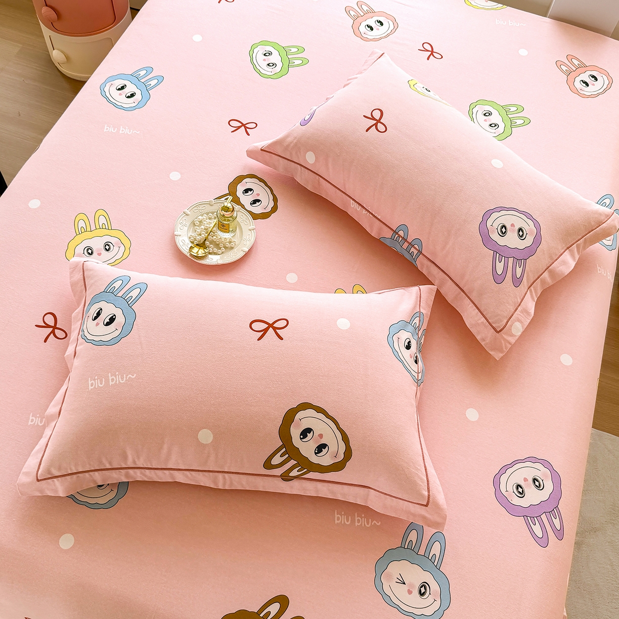 91家纺网 家纺一手货源 找家纺 壹贝家纺 2025新款A类100%全棉纯棉磨毛枕套单枕套枕套单件 拉多-粉