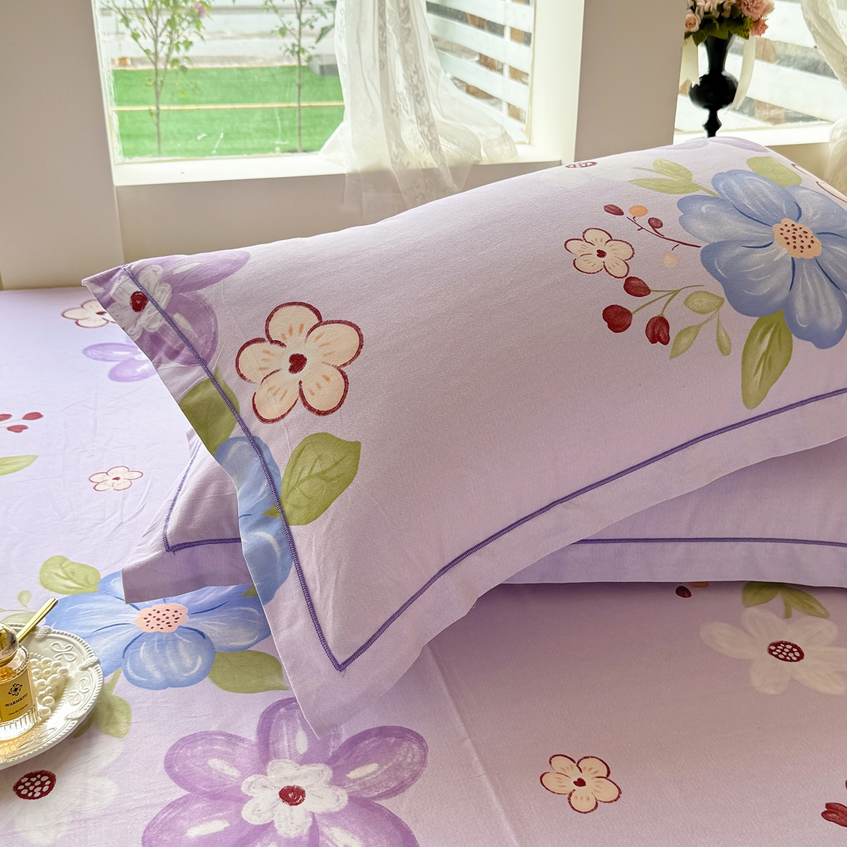 91家纺网 家纺一手货源 找家纺 壹贝家纺 2025新款A类100%全棉纯棉磨毛枕套单枕套枕套单件 紫魅