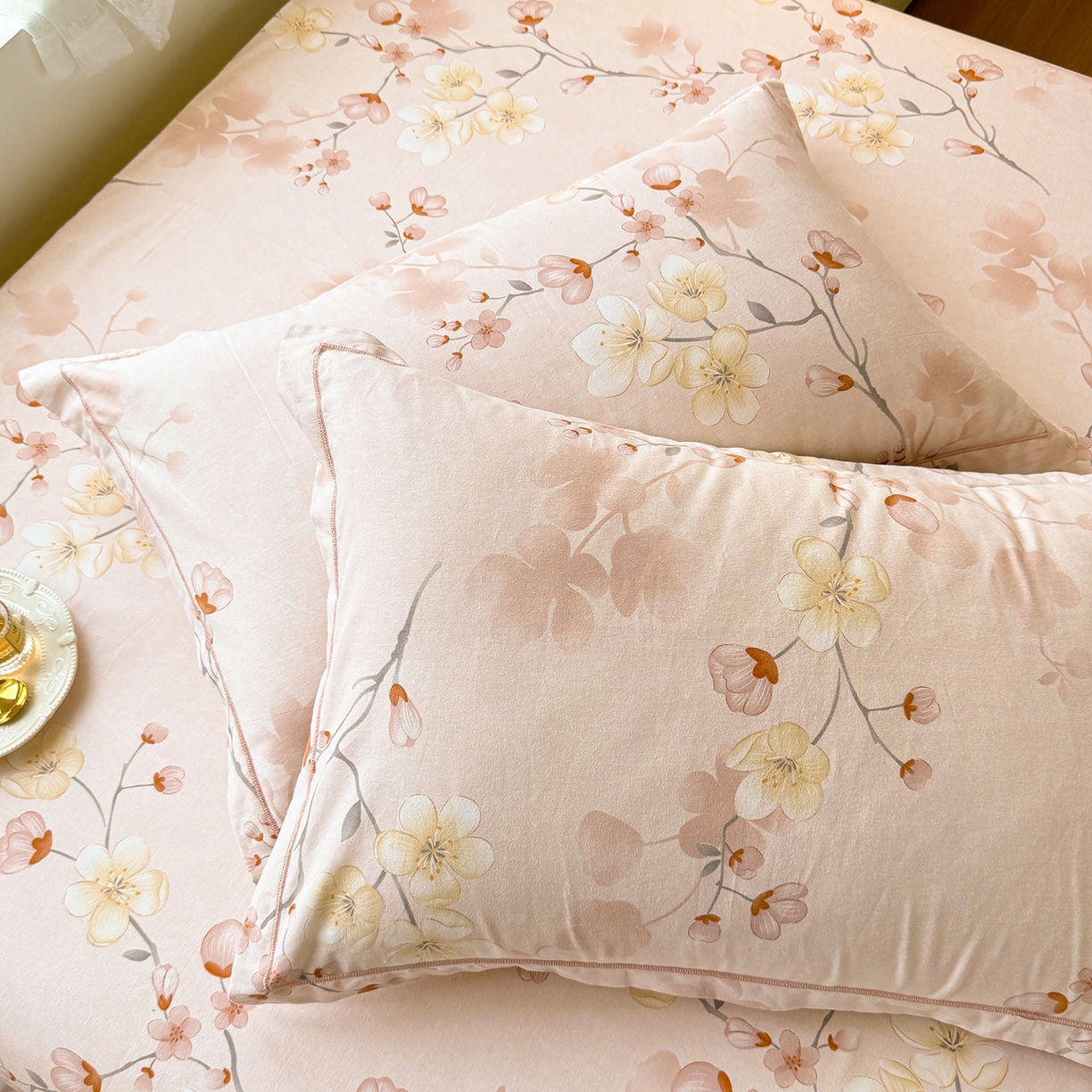 91家纺网 家纺一手货源 找家纺 壹贝家纺 2025新款A类100%全棉纯棉磨毛枕套单枕套枕套单件 十里桃花