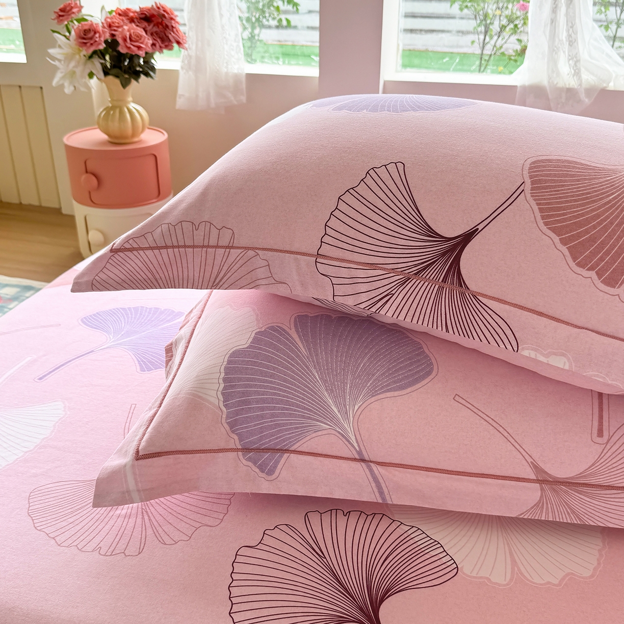 91家纺网 家纺一手货源 找家纺 壹贝家纺 2025新款A类100%全棉纯棉磨毛枕套单枕套枕套单件 一叶知秋