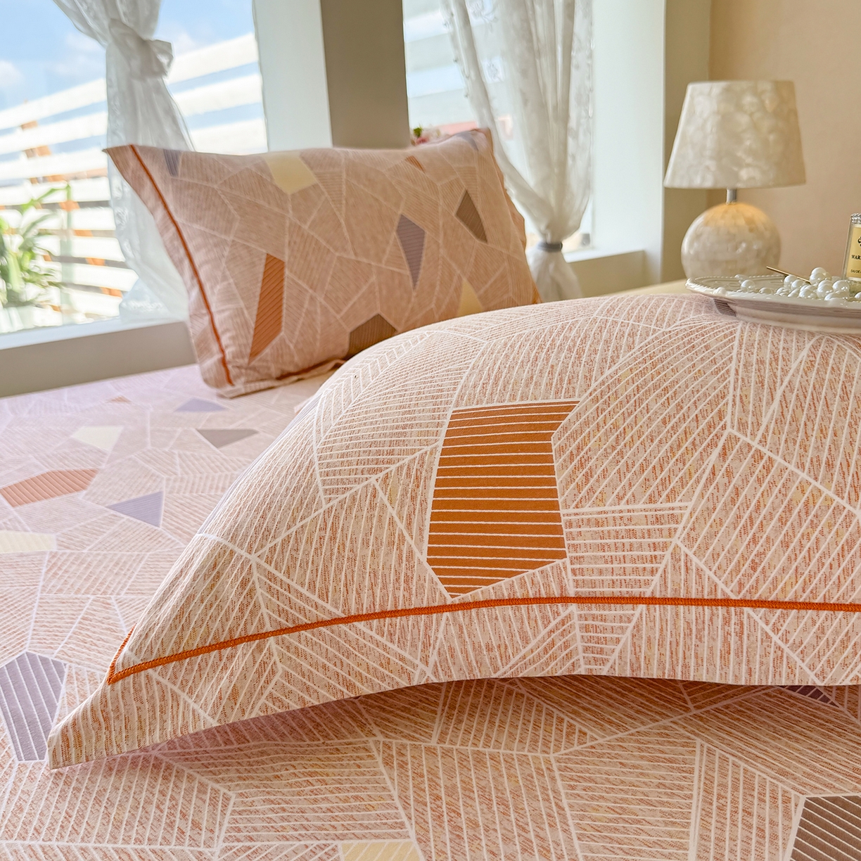 91家纺网 家纺一手货源 找家纺 壹贝家纺 2025新款A类100%全棉纯棉磨毛枕套单枕套枕套单件 记忆碎片-咖