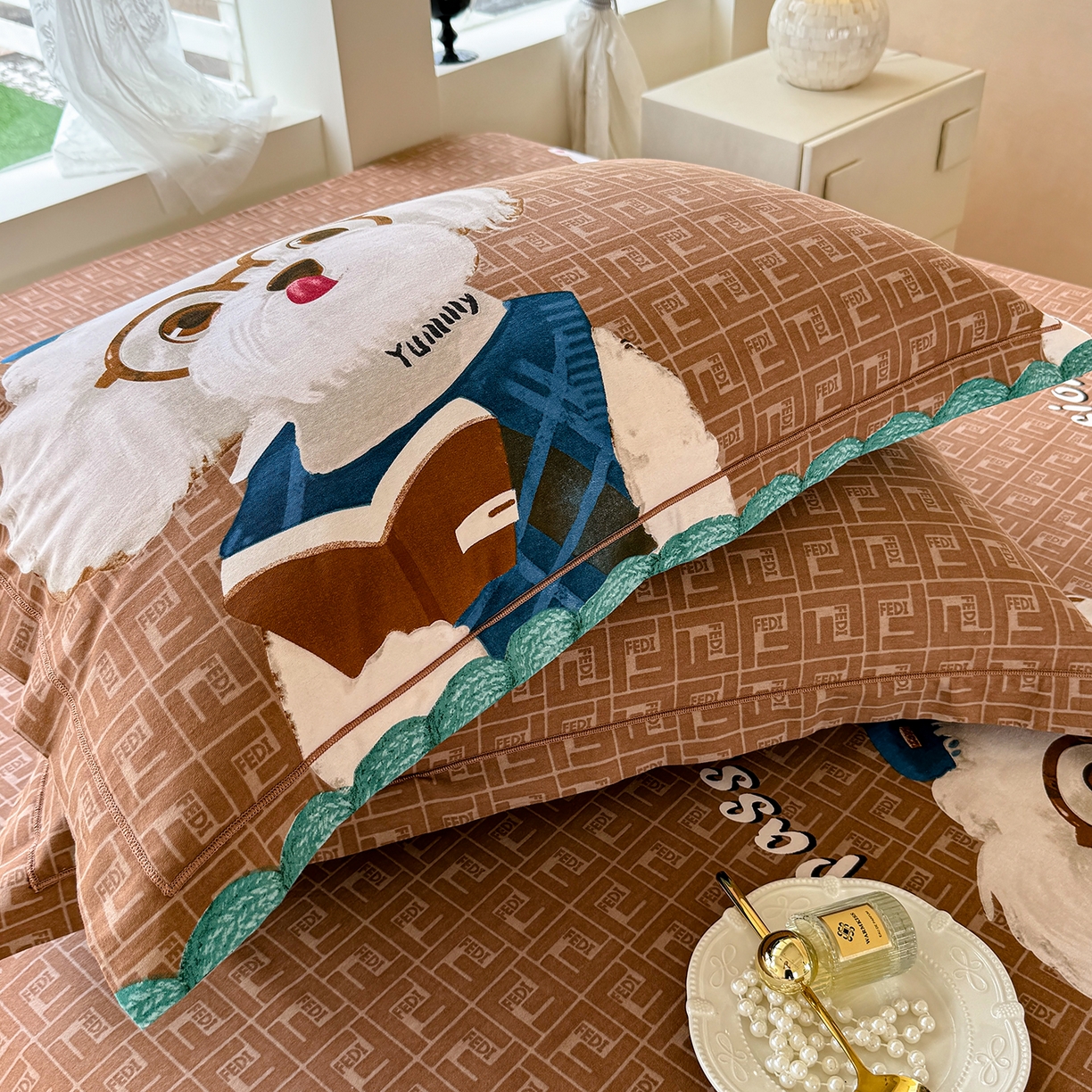 91家纺网 家纺一手货源 找家纺 壹贝家纺 2025新款A类100%全棉纯棉磨毛枕套单枕套枕套单件 凯宝-咖