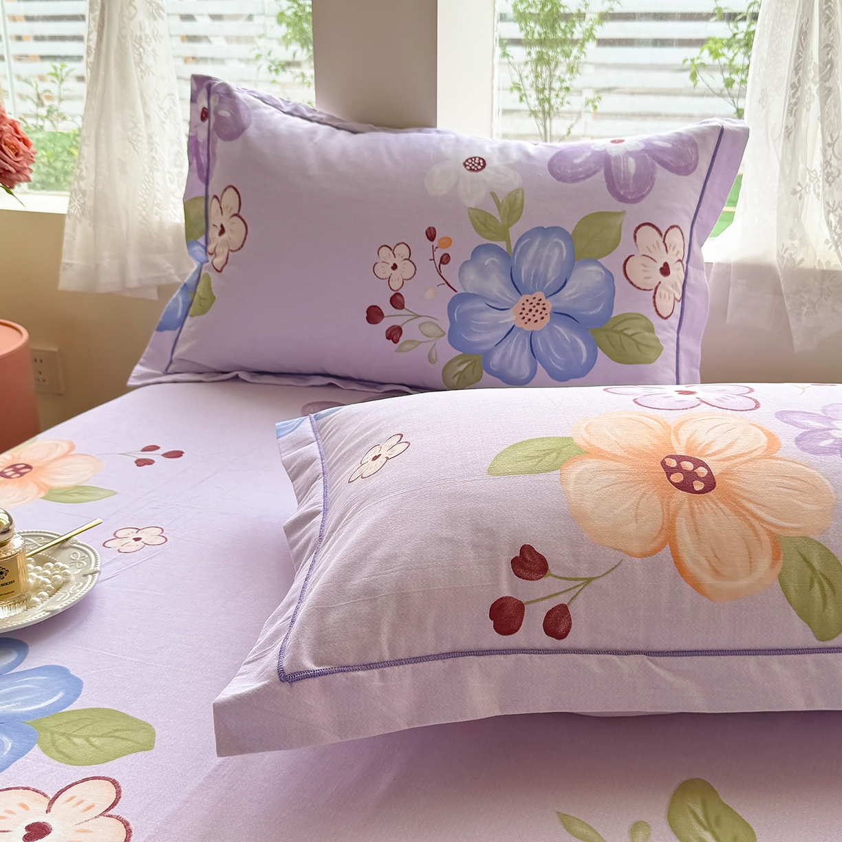 91家纺网 家纺一手货源 找家纺 壹贝家纺 2025新款A类100%全棉纯棉磨毛枕套单枕套枕套单件 紫魅