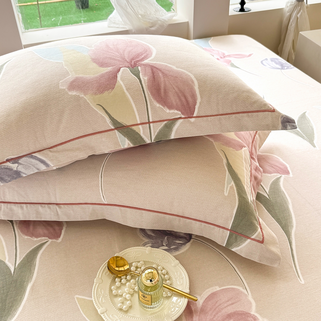 91家纺网 家纺一手货源 找家纺 壹贝家纺 2025新款A类100%全棉纯棉磨毛枕套单枕套枕套单件 奈美