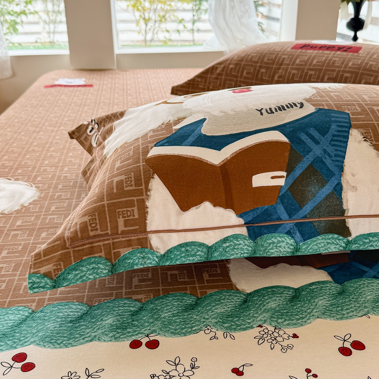 91家纺网 家纺一手货源 找家纺 壹贝家纺 2025新款A类100%全棉纯棉磨毛枕套单枕套枕套单件 凯宝-咖