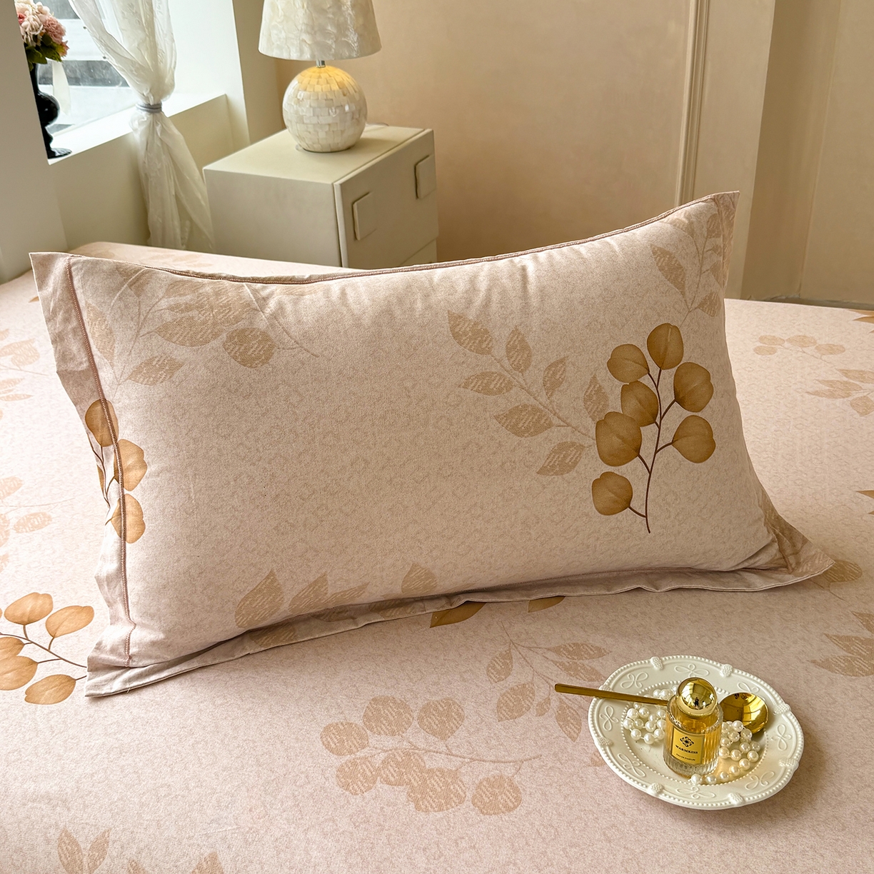 91家纺网 家纺一手货源 找家纺 壹贝家纺 2025新款A类100%全棉纯棉磨毛枕套单枕套枕套单件 叶白