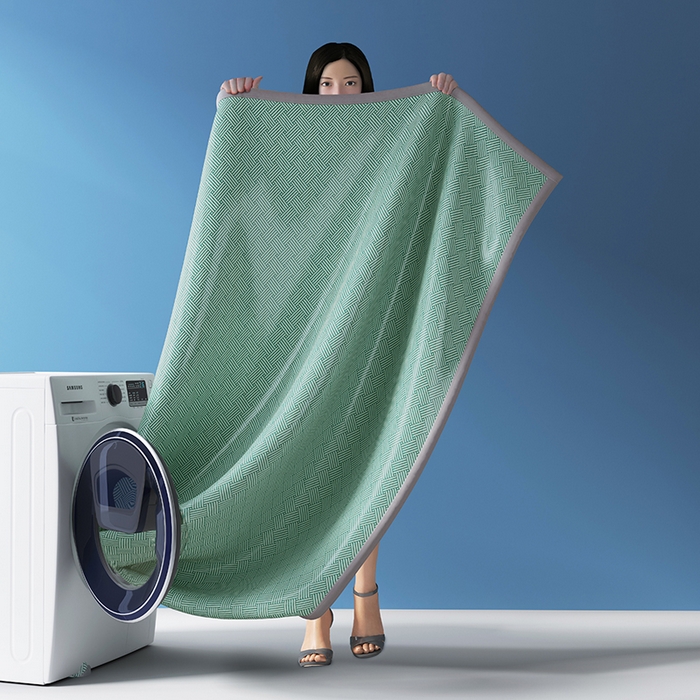 91家纺网 家纺一手货源 找家纺 梵克保罗 2025新款凉感艾草冰藤席凉席 饼干花-绿色