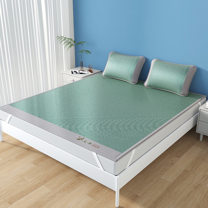 梵克保罗 2025新款凉感艾草冰藤席凉席 饼干花-绿色