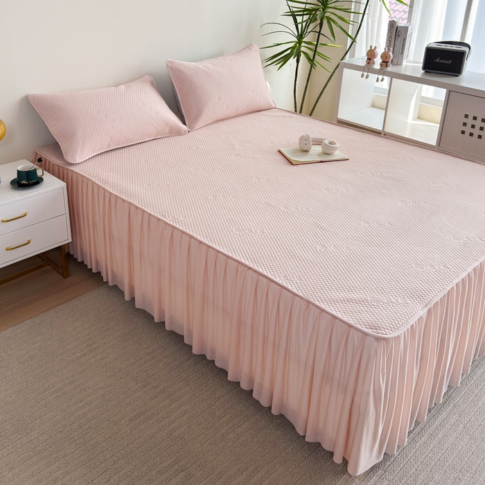 91家纺网 家纺一手货源 找家纺 （总）梵克保罗 2025春夏新款5D席豆豆床裙款凉席席子