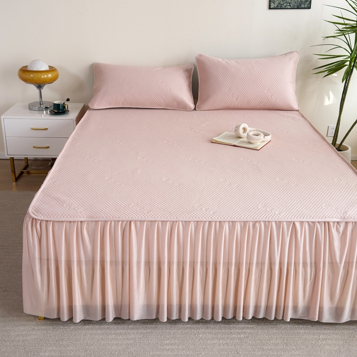 91家纺网 家纺一手货源 找家纺 （总）梵克保罗 2025春夏新款5D席豆豆床裙款凉席席子