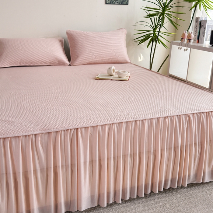 91家纺网 家纺一手货源 找家纺 （总）梵克保罗 2025春夏新款5D席豆豆床裙款凉席席子