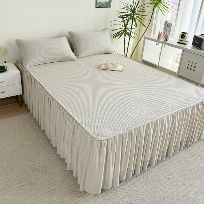 梵克保罗 2025春夏新款5D席豆豆床裙款凉席席子 北欧-金