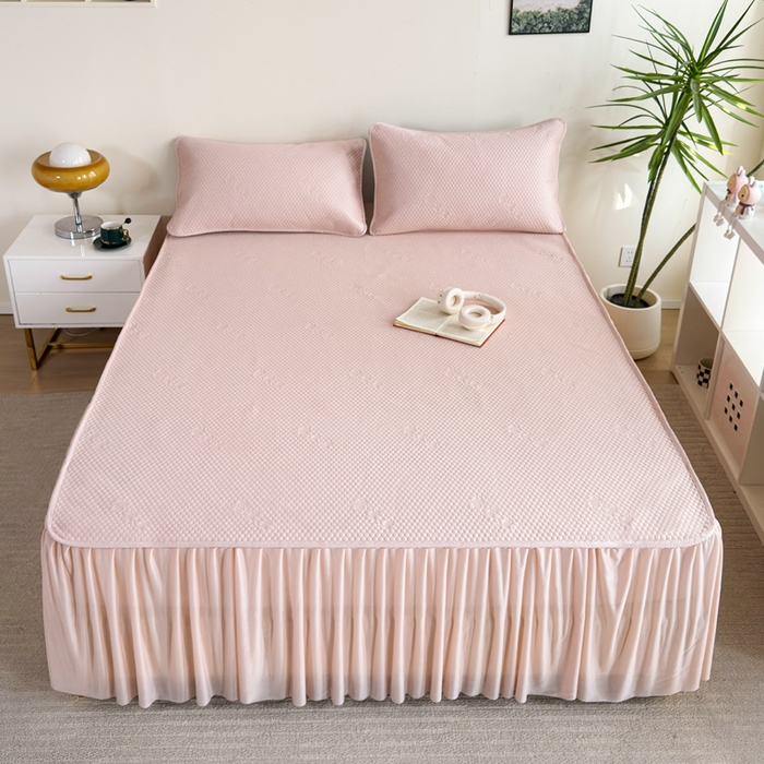 91家纺网 家纺一手货源 找家纺 （总）梵克保罗 2025春夏新款5D席豆豆床裙款凉席席子