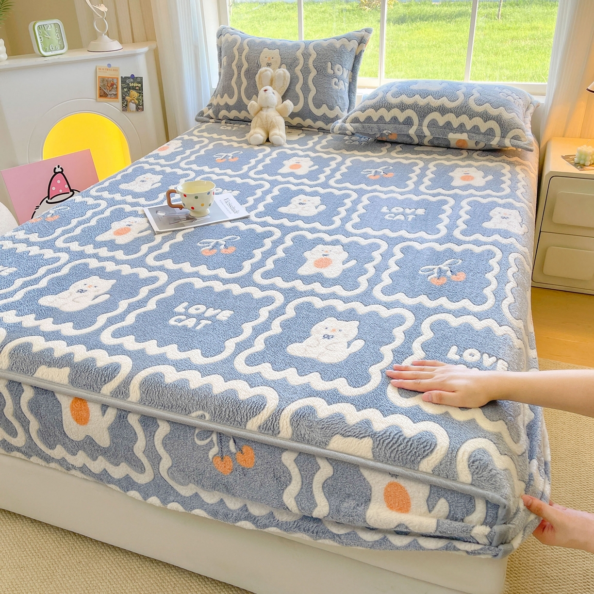 91家纺网 家纺一手货源 找家纺 （总 ）新8.5-9.5斤法莱绒四件套珊瑚牛奶金貂绒四件套床裙