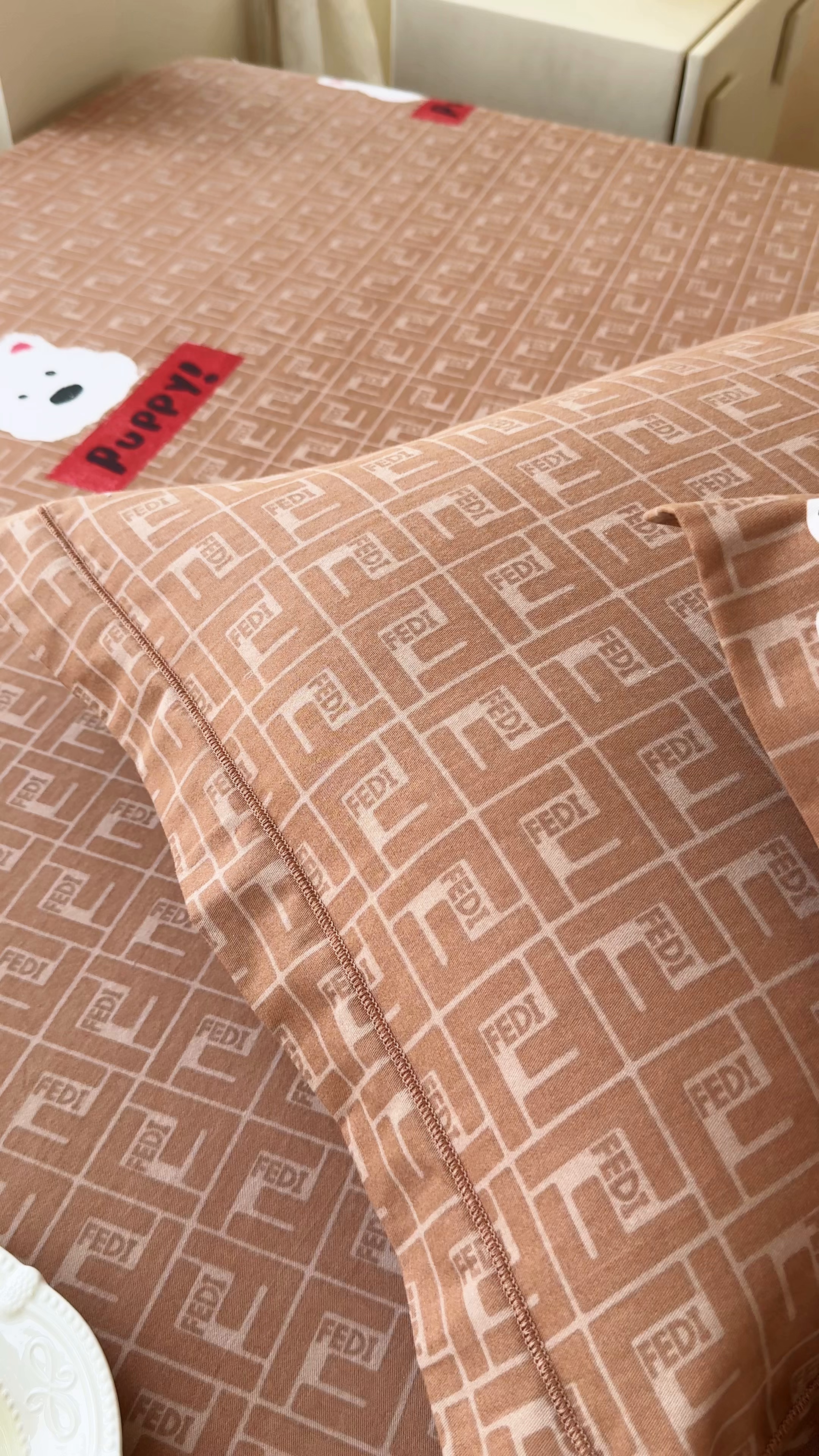 91家纺网 家纺一手货源 找家纺 壹贝家纺 2025新款A类100%全棉纯棉磨毛枕套单枕套枕套单件 凯宝-咖