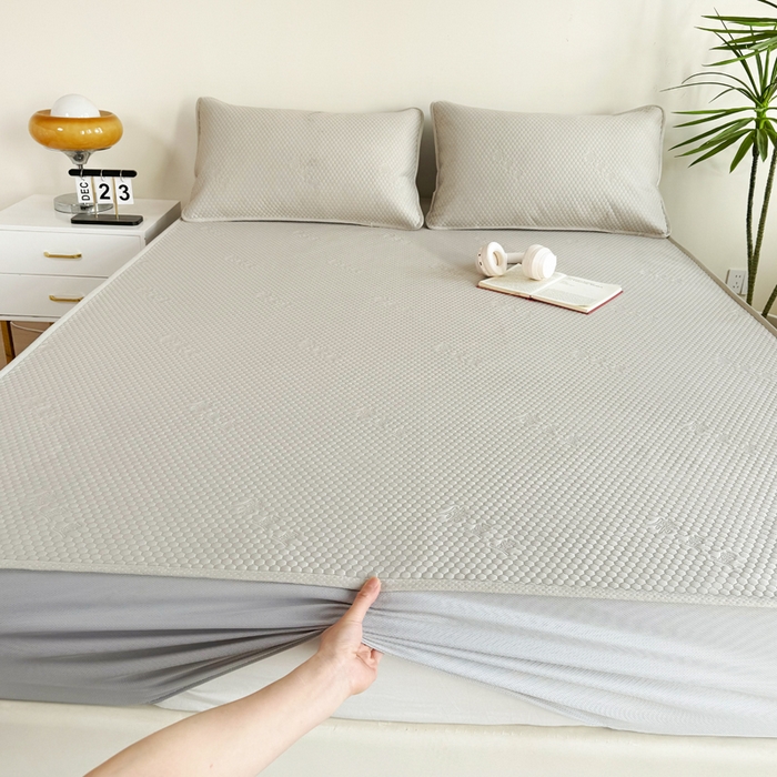 91家纺网 家纺一手货源 找家纺 （总）梵克保罗 2025春夏新款5D席豆豆床笠款凉席席子