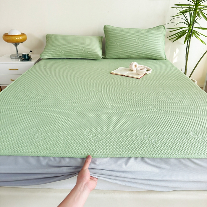 91家纺网 家纺一手货源 找家纺 （总）梵克保罗 2025春夏新款5D席豆豆床笠款凉席席子