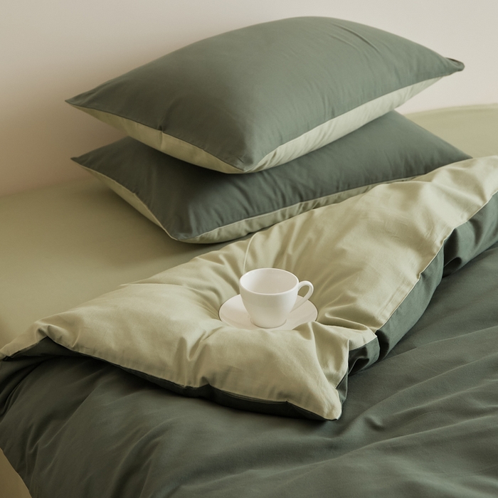 91家纺网 家纺一手货源 找家纺 眷恋家纺 2025新款A类全棉贡缎磨毛双拼色四件套 木森