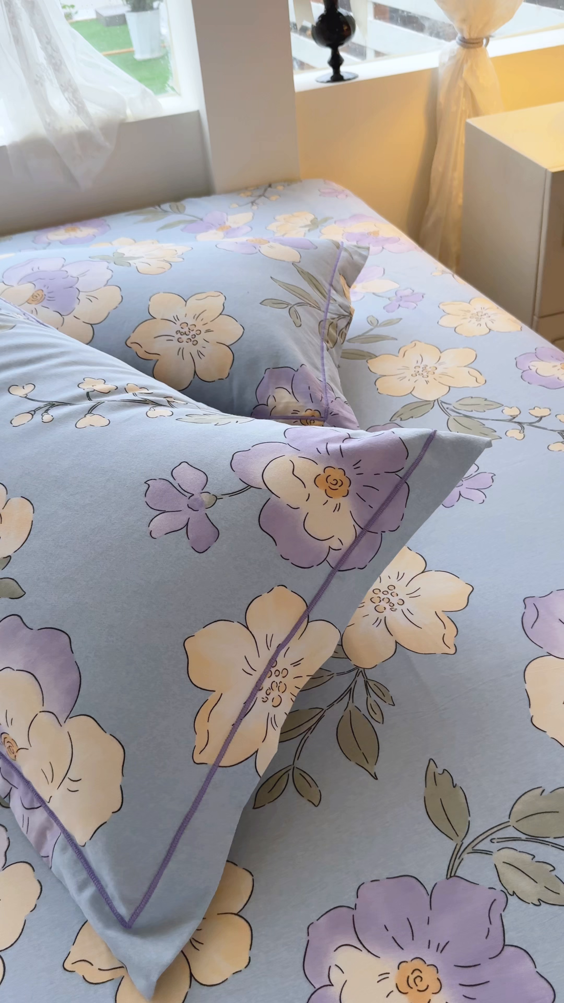 91家纺网 家纺一手货源 找家纺 壹贝家纺 2025新款A类100%全棉纯棉磨毛枕套单枕套枕套单件 莫奈花园