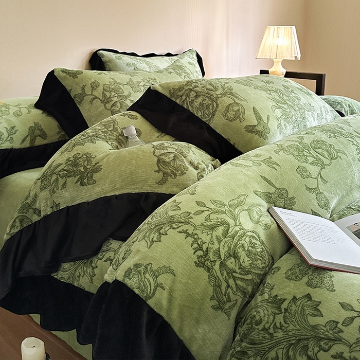 91家纺网 家纺一手货源 找家纺 （总）安哆啦家纺 2025新款法式赫本风牛奶绒四件套