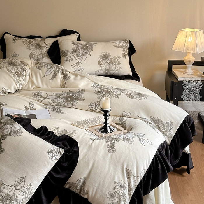 91家纺网 家纺一手货源 找家纺 （总）安哆啦家纺 2025新款法式赫本风牛奶绒四件套