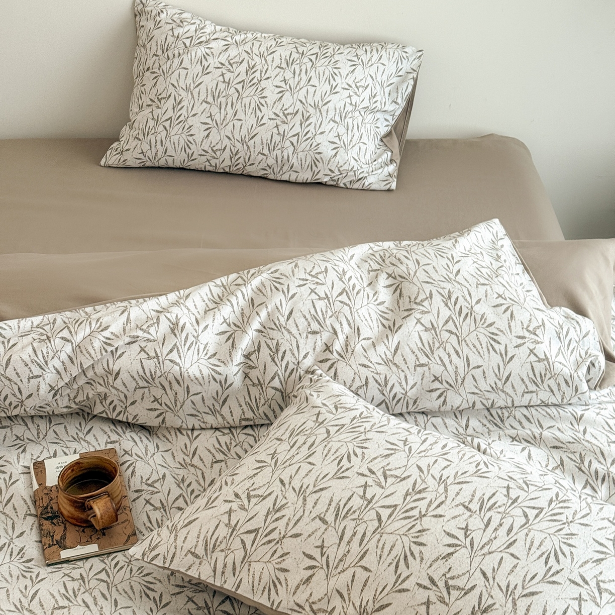 91家纺网 家纺一手货源 找家纺 窝米 2025新款全棉纯棉火山磨毛花卉四件套-第五批 竹影