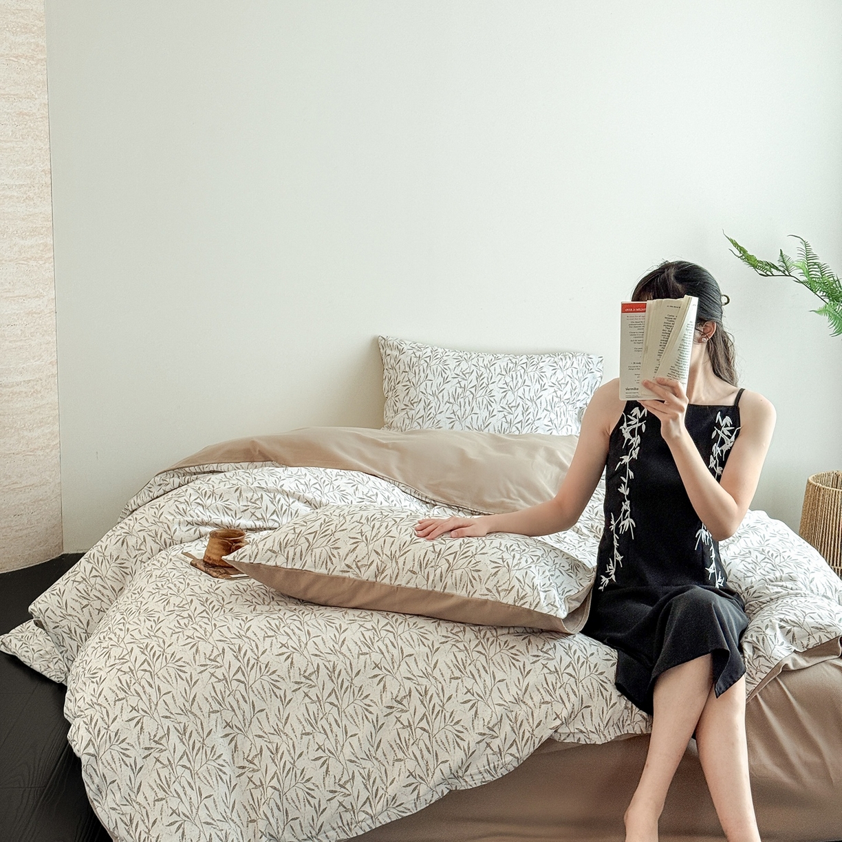 91家纺网 家纺一手货源 找家纺 窝米 2025新款全棉纯棉火山磨毛花卉四件套-第五批 竹影