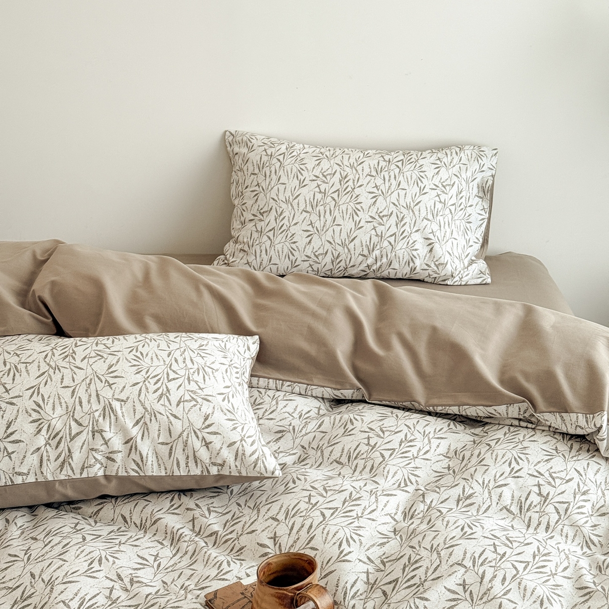 91家纺网 家纺一手货源 找家纺 窝米 2025新款全棉纯棉火山磨毛花卉四件套-第五批 竹影