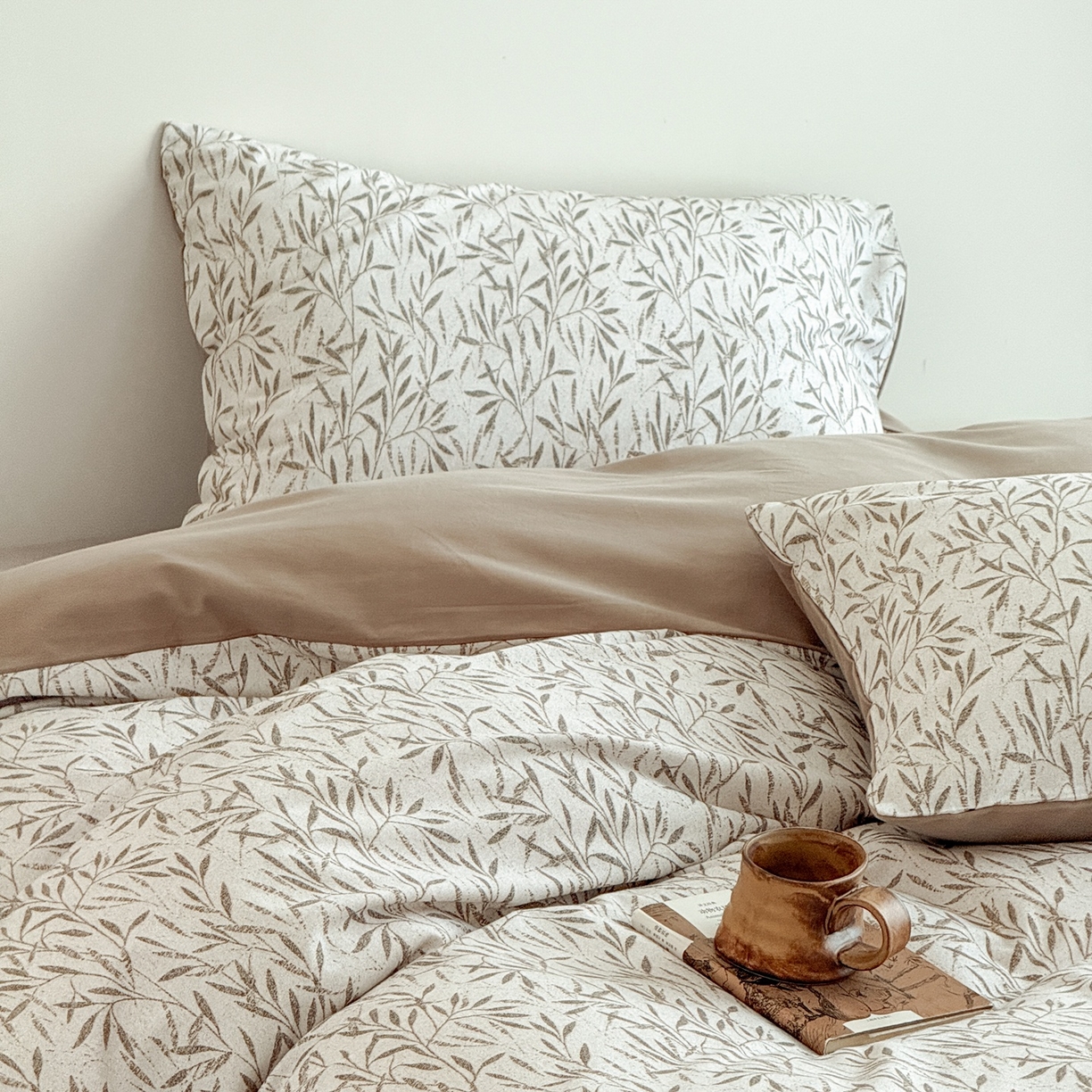 91家纺网 家纺一手货源 找家纺 窝米 2025新款全棉纯棉火山磨毛花卉四件套-第五批 竹影