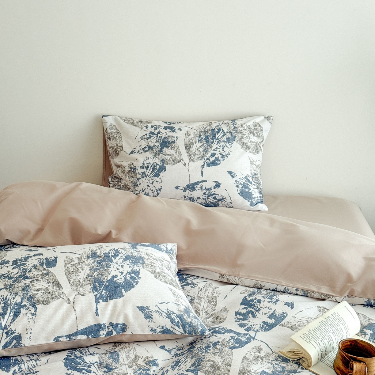 91家纺网 家纺一手货源 找家纺 窝米 2025新款全棉纯棉火山磨毛花卉四件套-第五批 梵庭蓝