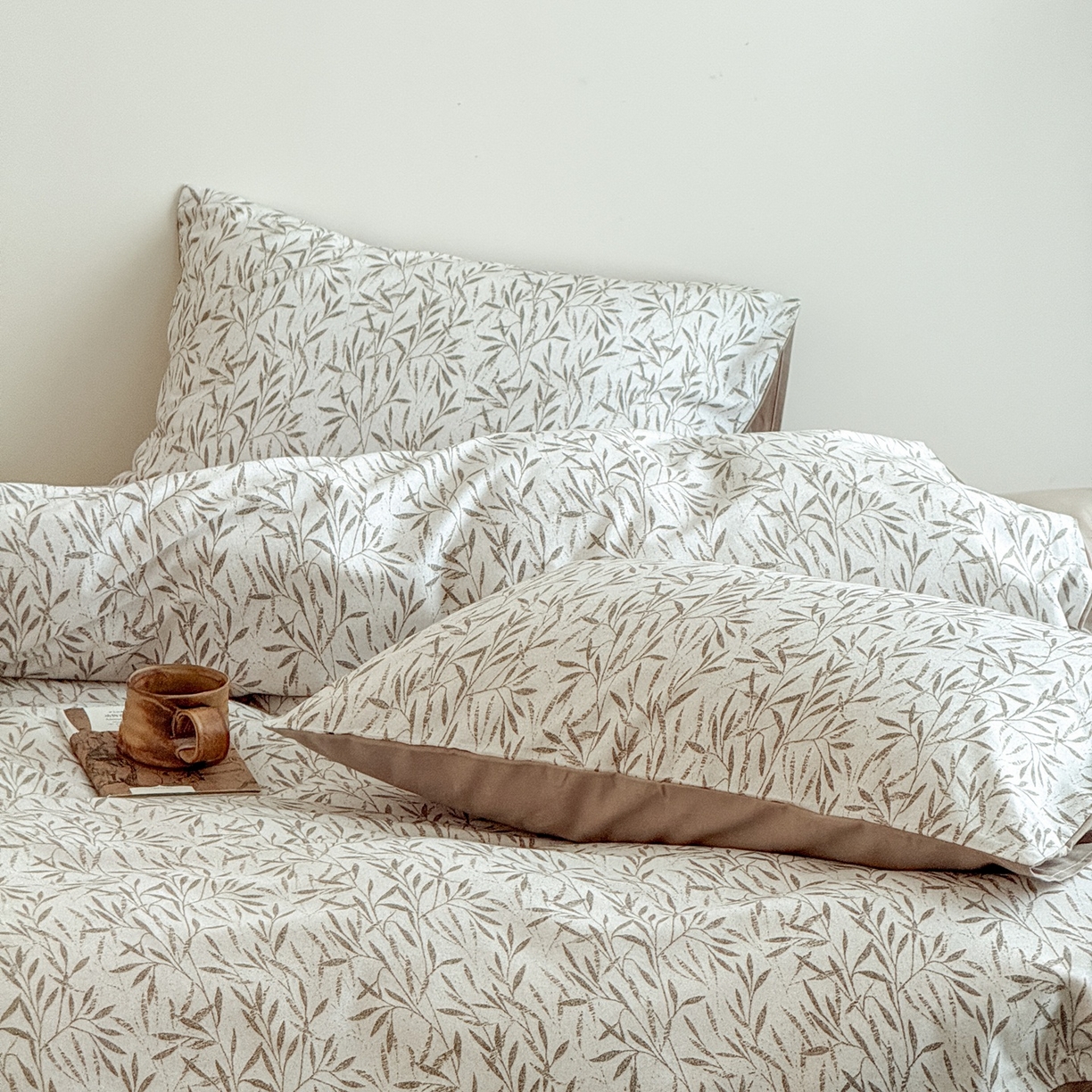 91家纺网 家纺一手货源 找家纺 窝米 2025新款全棉纯棉火山磨毛花卉四件套-第五批 竹影