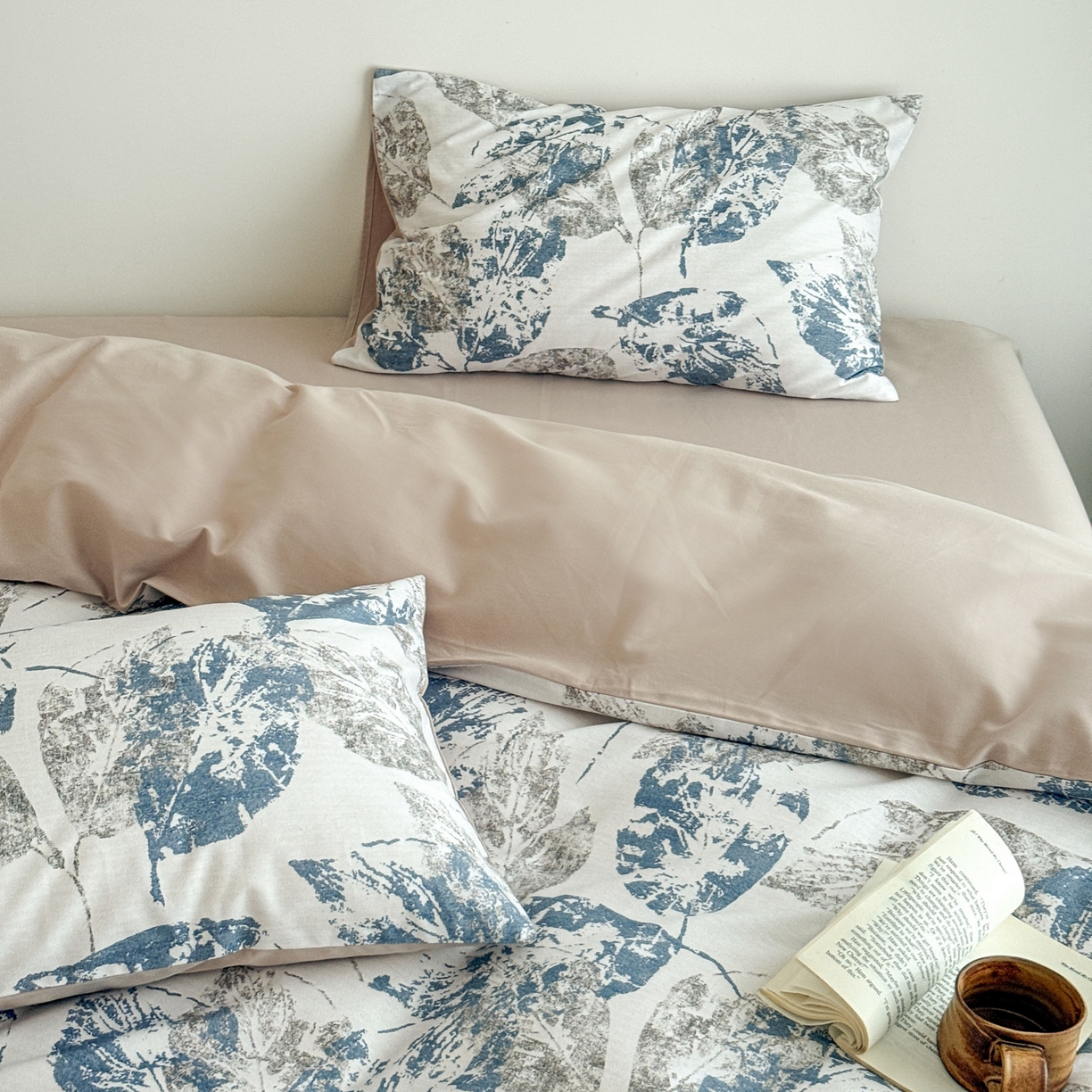 91家纺网 家纺一手货源 找家纺 窝米 2025新款全棉纯棉火山磨毛花卉四件套-第五批 梵庭蓝