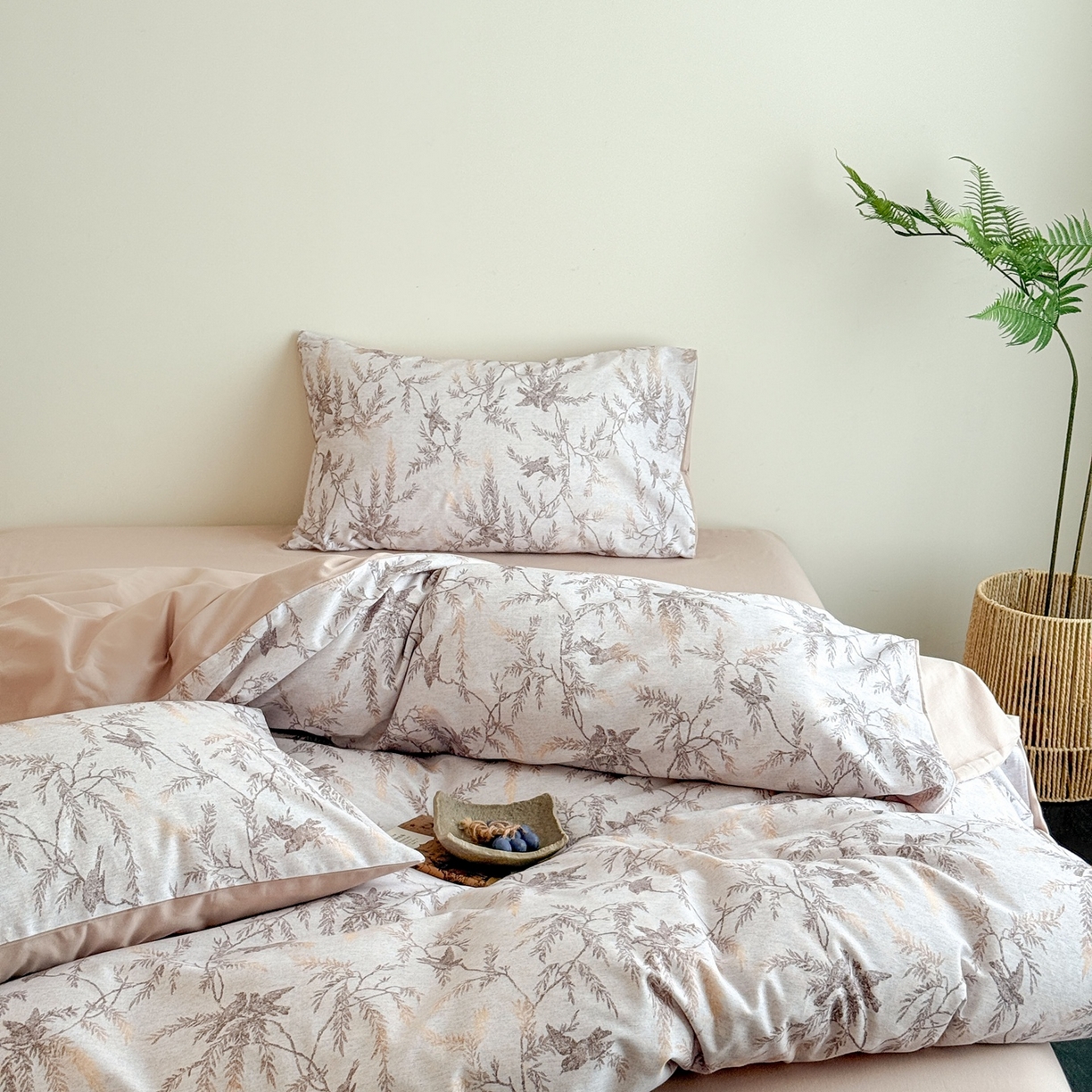 91家纺网 家纺一手货源 找家纺 窝米 2025新款全棉纯棉火山磨毛花卉四件套-第五批 云絮