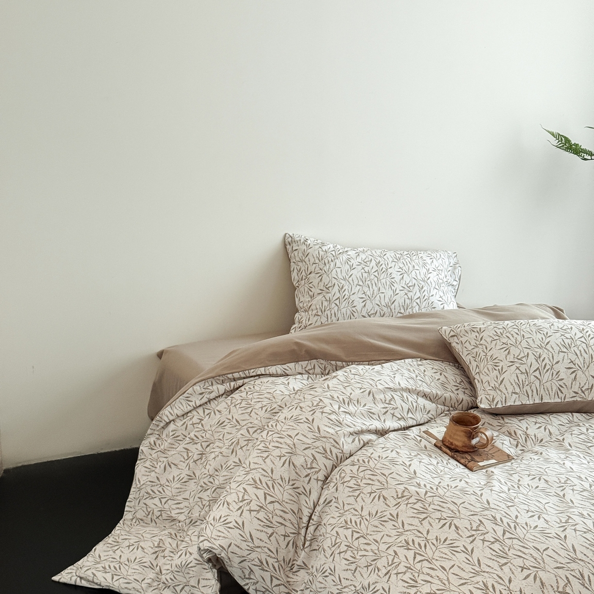 91家纺网 家纺一手货源 找家纺 窝米 2025新款全棉纯棉火山磨毛花卉四件套-第五批 竹影