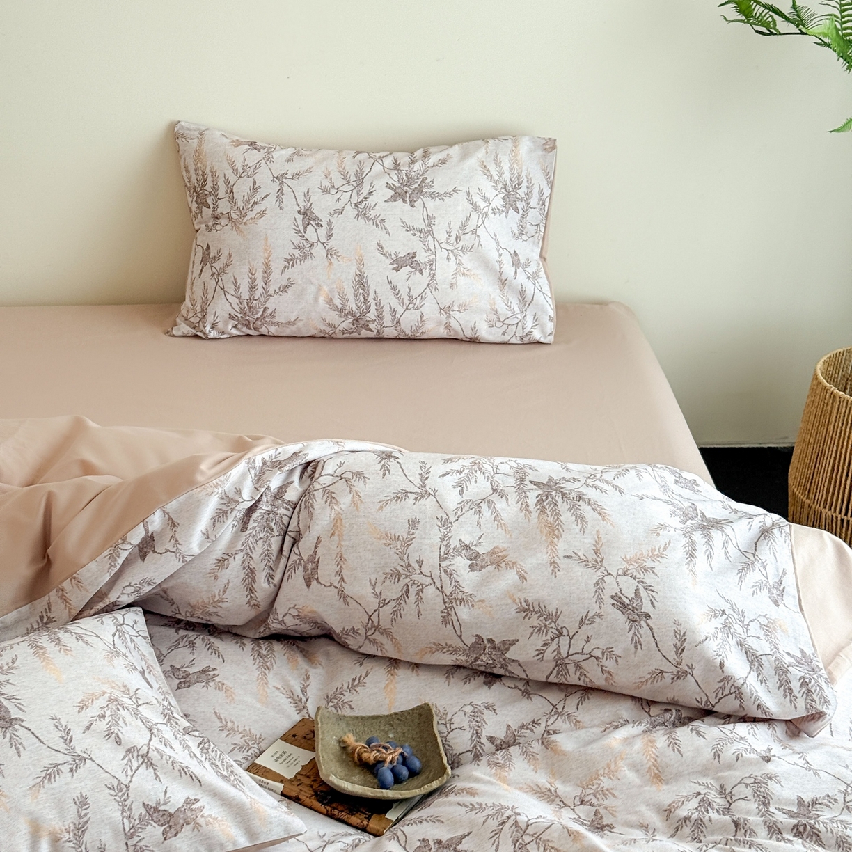 91家纺网 家纺一手货源 找家纺 窝米 2025新款全棉纯棉火山磨毛花卉四件套-第五批 云絮