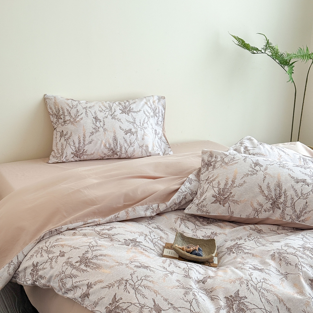 91家纺网 家纺一手货源 找家纺 窝米 2025新款全棉纯棉火山磨毛花卉四件套-第五批 云絮